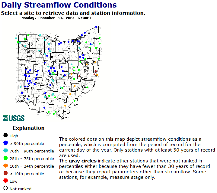 stream flow dec 30 2024 ohio